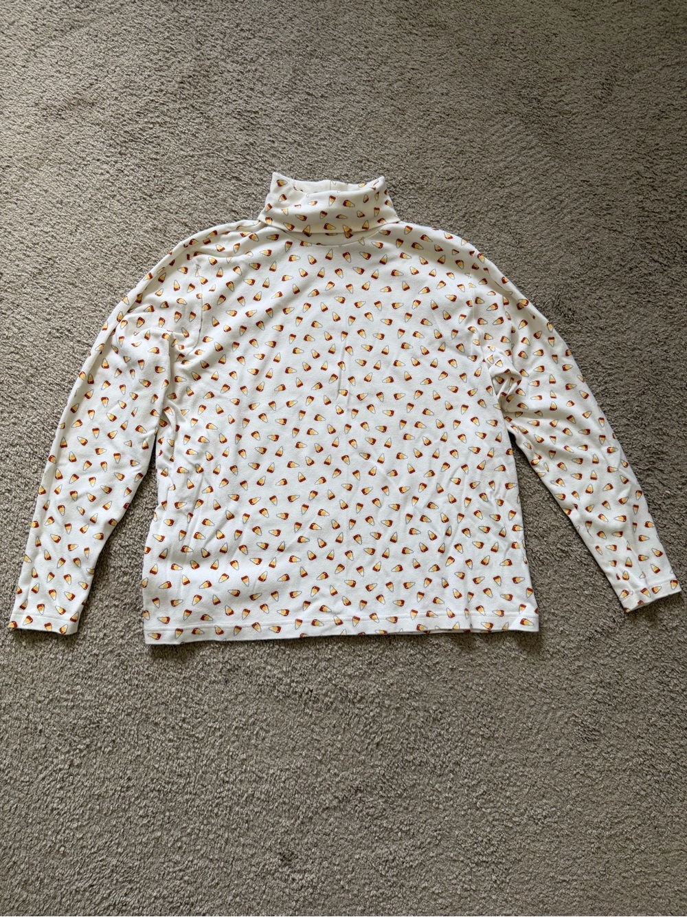 VTG ~ 1990s ~ Falls Creek ~ Candy Corn Turtleneck ~ Fall ~ Halloween ~ Size L